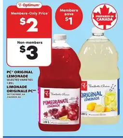 Independent Grocer PC ORIGINAL LEMONADE, 1.89 L offer
