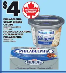 Independent Grocer PHILADELPHIA CREAM CHEESE OR DIPS, 227/250 G offer