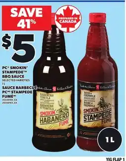 Independent Grocer PC SMOKIN' STAMPEDE BBQ SAUCE, 1 L offer