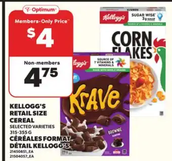 Independent Grocer KELLOGG'S RETAIL SIZE CEREAL, 315-355 G offer