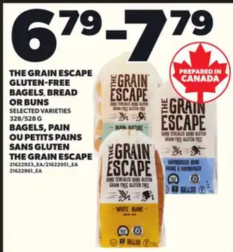 Independent Grocer THE GRAIN ESCAPE GLUTEN-FREE BAGELS, BREAD OR BUNS, 328/528 G offer