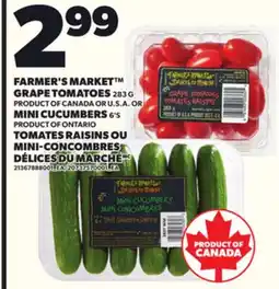 Independent Grocer FARMER'S MARKET GRAPE TOMATOES, 283 G, OR MINI CUCUMBERS, 6'S offer