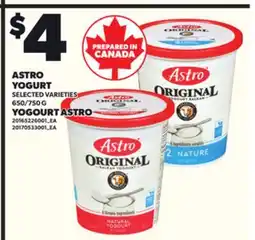 Independent Grocer ASTRO YOGURT, 650/750 G offer