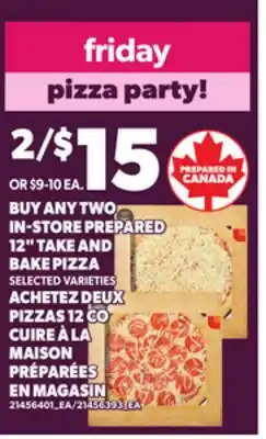 Independent Grocer BUY ANY TWO IN-STORE PREPARED 12 TAKE AND BAKE PIZZA offer