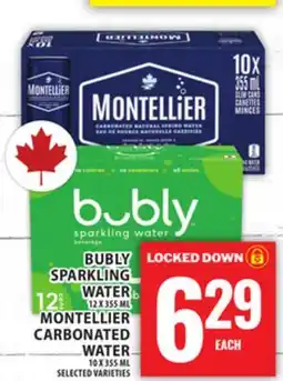 Food Basics BUBLY SPARKLING WATER OR MONTELLIER CARBONATED WATER offer