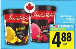 Food Basics IRRESISTIBLE SORBET offer