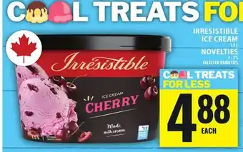 Food Basics IRRESISTIBLE ICE CREAM OR NOVELTIES offer