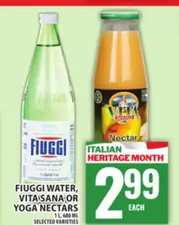 Food Basics FIUGGI WATER, VITA SANA OR YOGA NECTARS offer