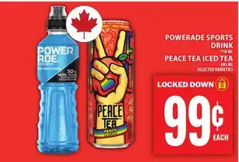 Food Basics POWERADE SPORTS DRINK OR PEACE TEA ICED TEA offer