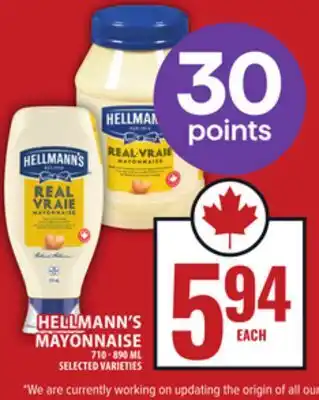Food Basics HELLMANN'S MAYONNAISE offer