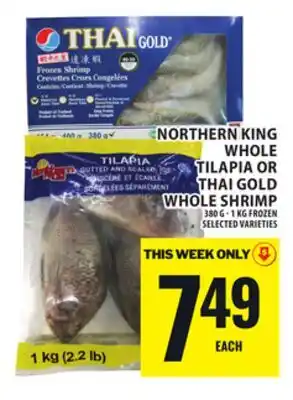 Food Basics NORTHERN KING WHOLE TILAPIA OR THAI GOLD WHOLE SHRIMP offer