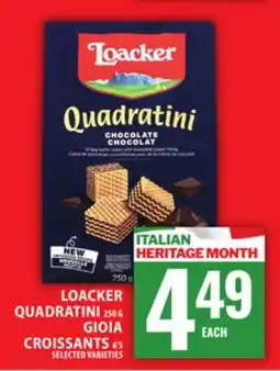 Food Basics LOACKER QUADRATINI OR GIOIA CROISSANTS offer