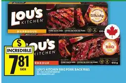 Food Basics LOU'S KITCHEN BBQ PORK BACK RIBS offer