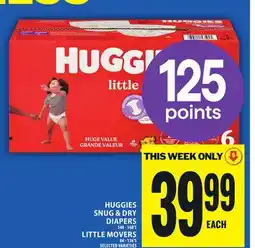Food Basics HUGGIES SNUG & DRY DIAPERS OR LITTLE MOVERS offer