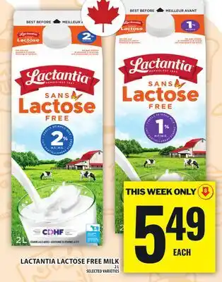 Food Basics LACTANTIA LACTOSE FREE MILK offer