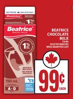 Food Basics BEATRICE CHOCOLATE MILK offer