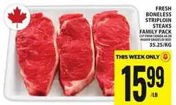 Food Basics FRESH BONELESS STRIPLOIN STEAKS FAMILY PACK offer