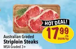 Farm Boy Australian Graded Striploin Steaks offer