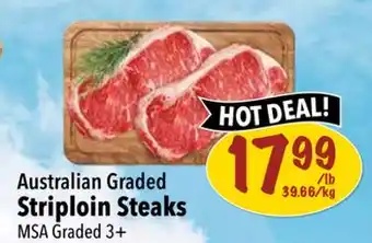 Farm Boy Australian Graded Striploin Steaks offer