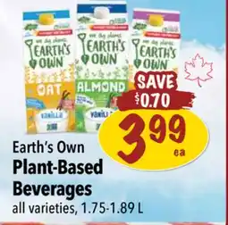 Farm Boy Earth's Own Plant-Based Beverages offer