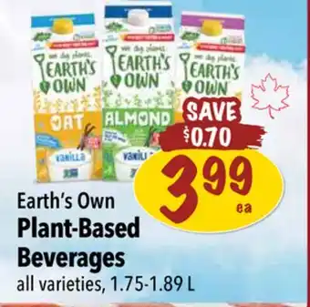 Farm Boy Earth's Own Plant-Based Beverages offer