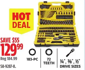 Canadian Tire Stanley Professional Grade Black Chrome Socket Set offer