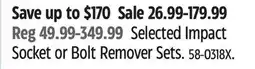 Canadian Tire Selected Impact Socket or Bolt Remover Sets offer
