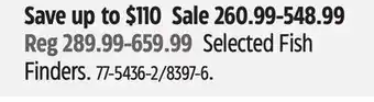 Canadian Tire Selected Fish Finders offer