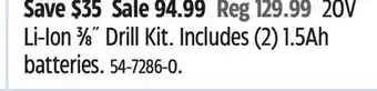 Canadian Tire Black + Decker Li-Ion 3⁄8˝ Drill Kit offer