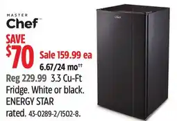 Canadian Tire Master Chef 3.3 Cu-Ft Fridge offer