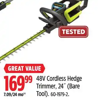 Canadian Tire Yardworks 48V Cordless Hedge Trimmer, 24˝ offer