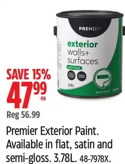 Canadian Tire Premier Exterior Paint. Available in flat, satin and semi-gloss offer