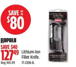 Canadian Tire Rapala Lithium-Ion Fillet Knife offer