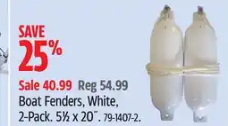 Canadian Tire Dock Edge Boat Fenders, White, 2-Pack offer