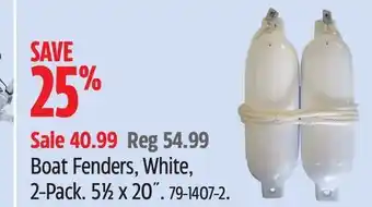 Canadian Tire Dock Edge Boat Fenders, White, 2-Pack offer
