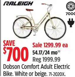 Canadian Tire Raleigh Dobson Comfort Adult Electric Bike offer