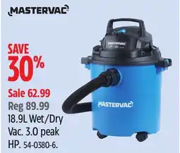 Canadian Tire Mastervac 18.9L Wet/Dry Vac offer