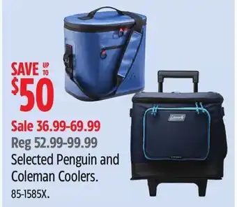 Canadian Tire Penguin Selected Penguin and Coleman Coolers offer