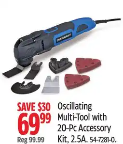 Canadian Tire Mastercraft Oscillating Multi-Tool with 20-Pc Accessory Kit, 2.5A offer