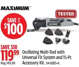 Canadian Tire MAXIMUM Oscillating Multi-Tool with Universal Fit System and 15-Pc Accessory Kit offer