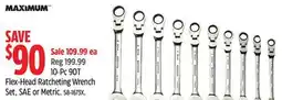 Canadian Tire Flex-Head Ratcheting Wrench Set, SAE or Metric offer