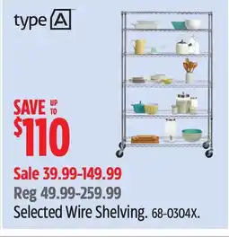 Canadian Tire Type A Selected Wire Shelving offer