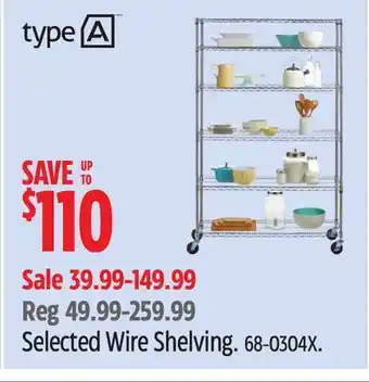 Canadian Tire Type A Selected Wire Shelving offer