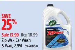 Canadian Tire Zip Wax Car Wash & Wax offer