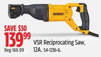 Canadian Tire Dewalt VSR Reciprocating Saw, 12A offer