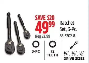Canadian Tire Ratchet Set, 3-Pc offer