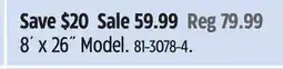 Canadian Tire 8´ x 26˝ Model offer