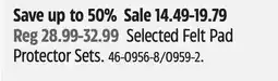 Canadian Tire Certified Selected Felt Pad Protector Sets offer