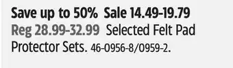 Canadian Tire Certified Selected Felt Pad Protector Sets offer