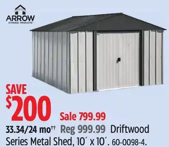 Canadian Tire Driftwood Series Metal Shed offer